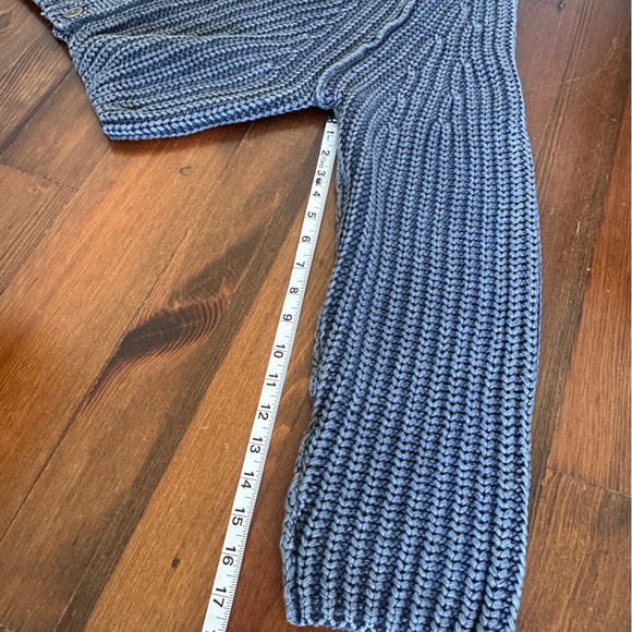 Free People Sweet Nothings Cropped 100% Cotton Cardigan Navy Blue - Size S - Picture 6 of 9